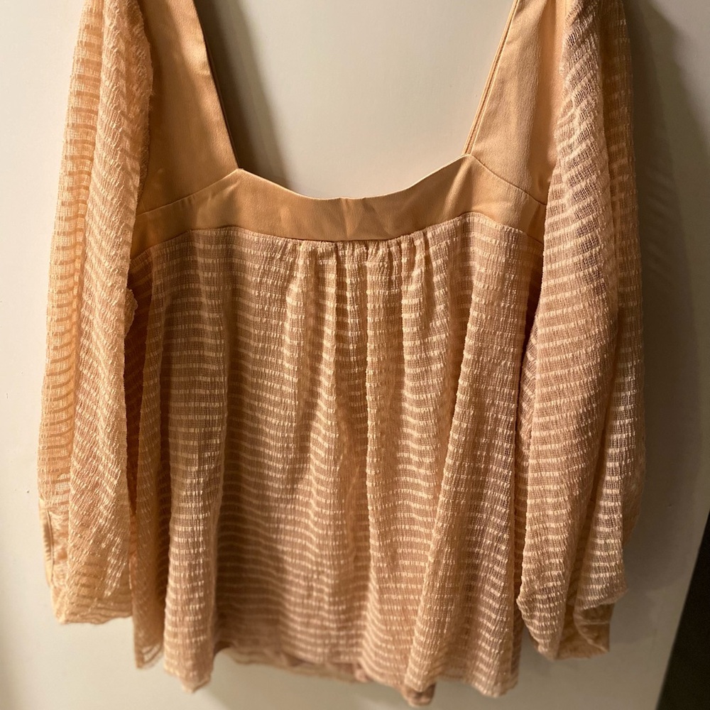Meadow Rue Peach Striped Blouse - Picture 3 of 6